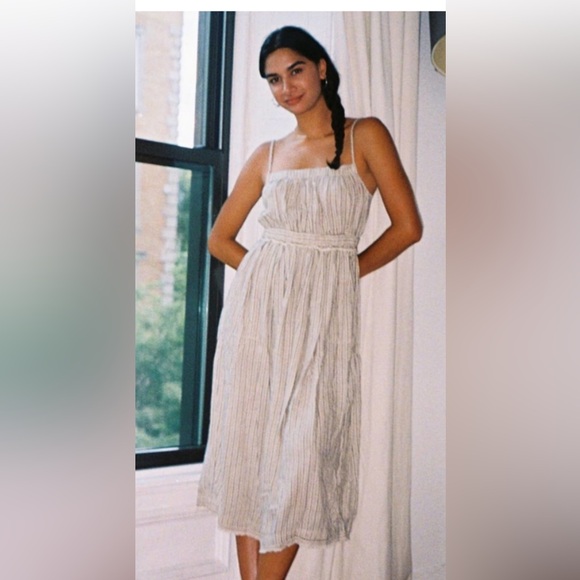 Urban Outfitters Dresses & Skirts - Urban Outfitters Cream Linen Blend Midi Dress